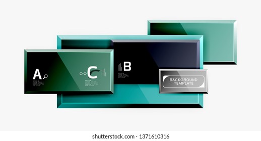 Minimal square banner abstract background, 3d modern effect