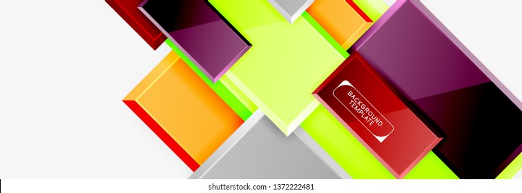Minimal square banner abstract background, 3d modern effect