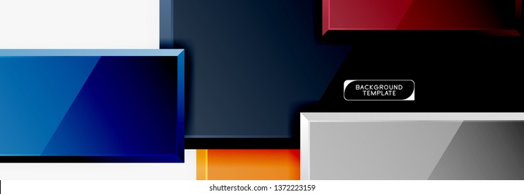 Minimal square banner abstract background, 3d modern effect