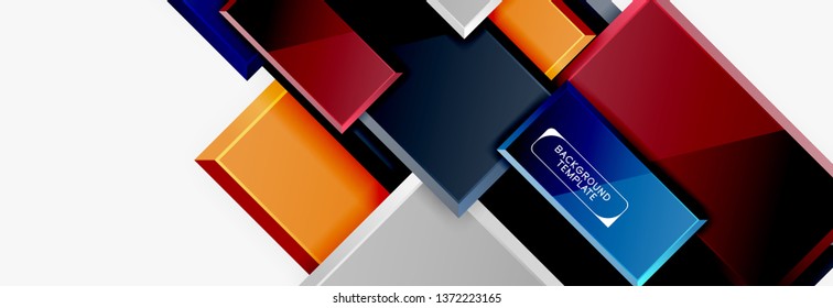 Minimal square banner abstract background, 3d modern effect