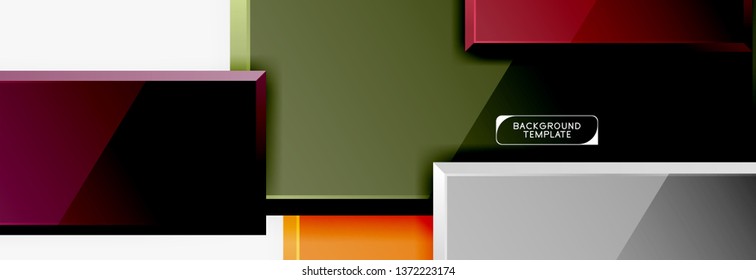 Minimal square banner abstract background, 3d modern effect