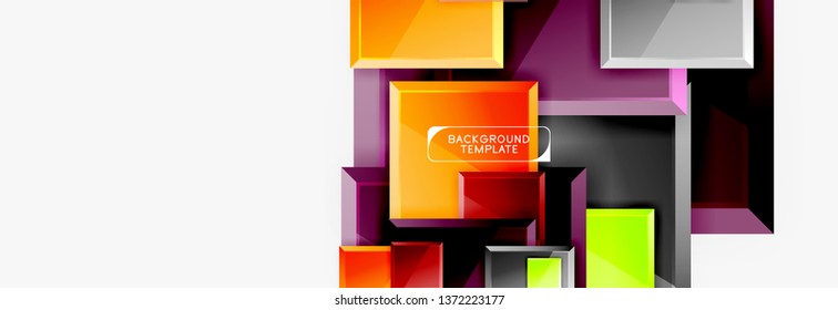 Minimaler quadratischer Banner abstrakter Hintergrund, 3D-moderner Effekt