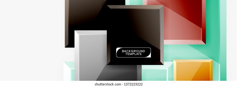 Fondo abstracto de banner cuadrado mínimo, efecto moderno 3d