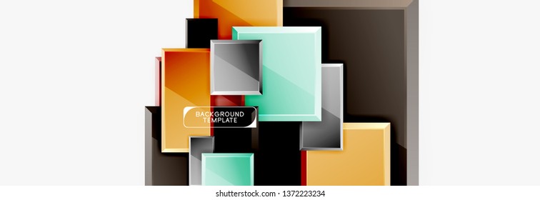 Fondo abstracto de banner cuadrado mínimo, efecto moderno 3d