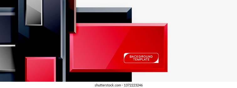 Minimal square banner abstract background, 3d modern effect