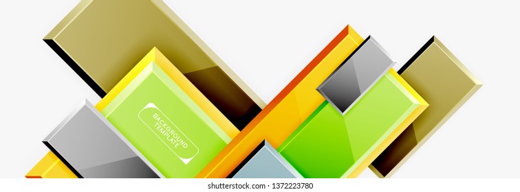 Minimal square banner abstract background, 3d modern effect