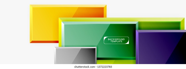 Minimal square banner abstract background, 3d modern effect