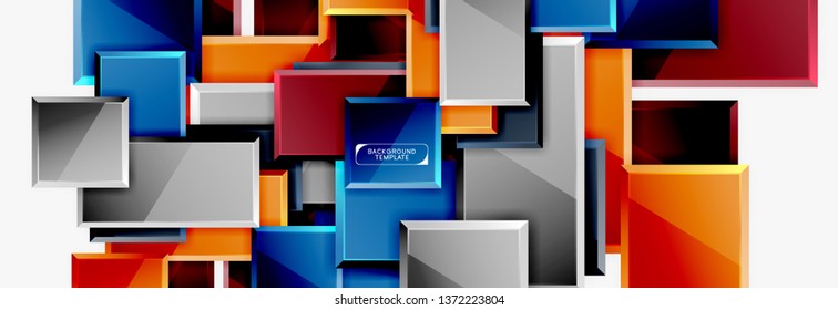 Fondo abstracto de banner cuadrado mínimo, efecto moderno 3d