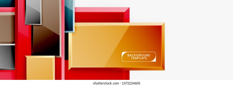 Minimal square banner abstract background, 3d modern effect