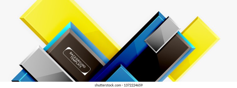 Minimal square banner abstract background, 3d modern effect