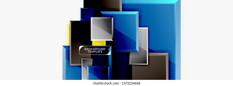 Minimal square banner abstract background, 3d modern effect
