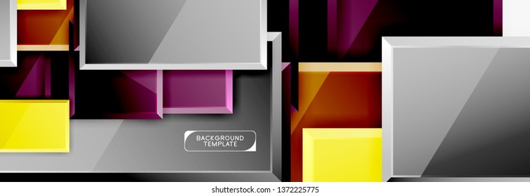 Fondo abstracto de banner cuadrado mínimo, efecto moderno 3d