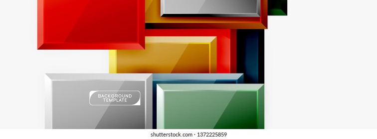 Minimal square banner abstract background, 3d modern effect