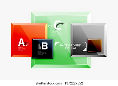Minimal square banner abstract background, 3d modern effect