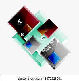 Plano de fundo abstrato de banner quadrado mínimo, efeito 3d moderno