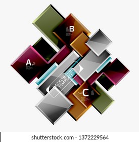 Minimal square banner abstract background, 3d modern effect