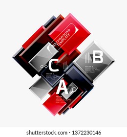 Fondo abstracto de banner cuadrado mínimo, efecto moderno 3d