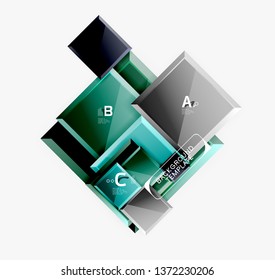 Fondo abstracto de banner cuadrado mínimo, efecto moderno 3d