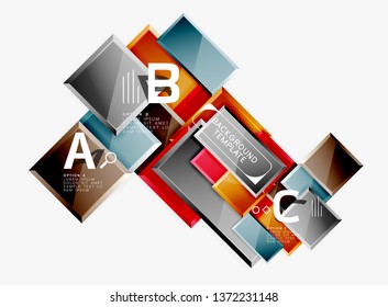 Fondo abstracto de banner cuadrado mínimo, efecto moderno 3d