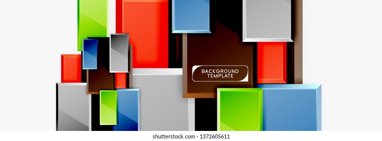Minimal square banner abstract background, 3d modern effect