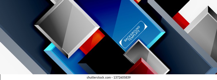 Plano de fundo abstrato de banner quadrado mínimo, efeito 3d moderno