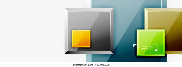 Minimal square banner abstract background, 3d modern effect