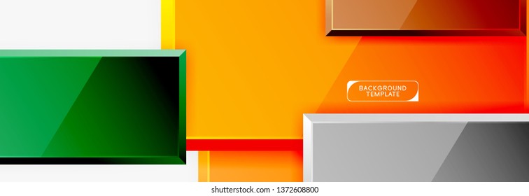 Minimal square banner abstract background, 3d modern effect
