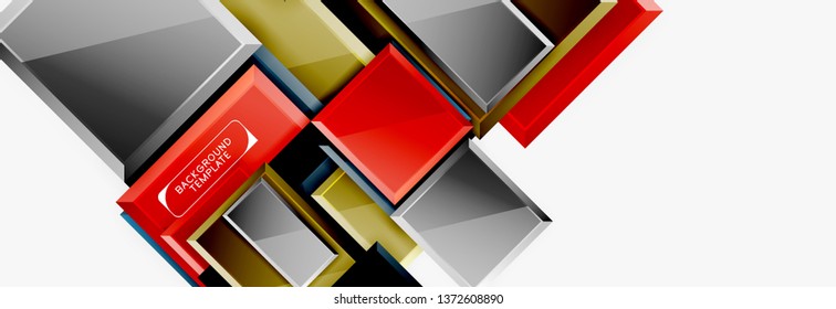 Fondo abstracto de banner cuadrado mínimo, efecto moderno 3d