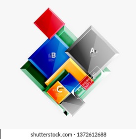Minimal square banner abstract background, 3d modern effect