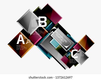 Minimal square banner abstract background, 3d modern effect