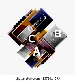 Fondo abstracto de banner cuadrado mínimo, efecto moderno 3d