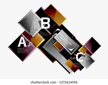 Minimal square banner abstract background, 3d modern effect