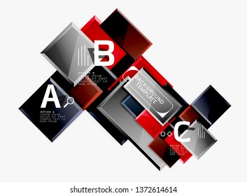 Fondo abstracto de banner cuadrado mínimo, efecto moderno 3d