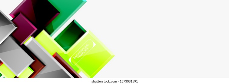 Minimal square banner abstract background, 3d modern effect