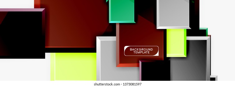 Minimal square banner abstract background, 3d modern effect