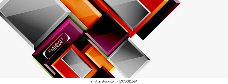 Minimal square banner abstract background, 3d modern effect