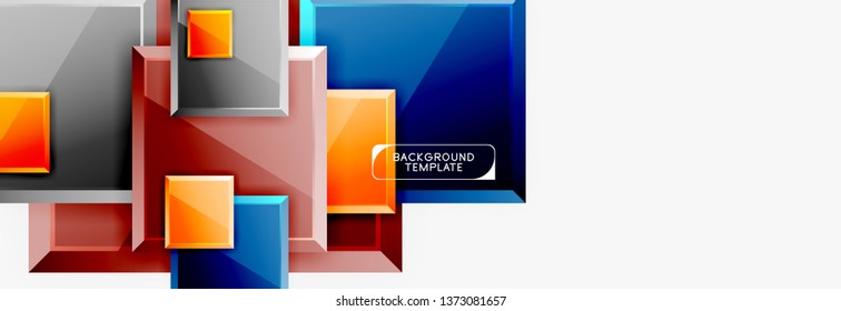 Fondo abstracto de banner cuadrado mínimo, efecto moderno 3d
