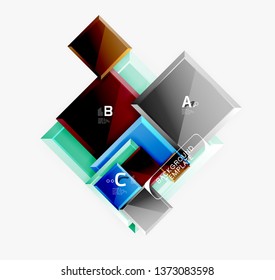 Minimaler quadratischer Banner abstrakter Hintergrund, 3D-moderner Effekt