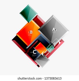 Minimal square banner abstract background, 3d modern effect
