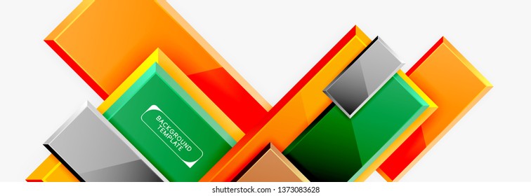 Minimal square banner abstract background, 3d modern effect