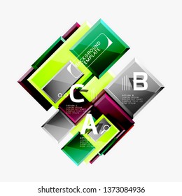 Minimal square banner abstract background, 3d modern effect