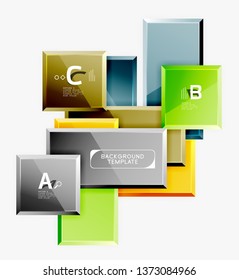 Minimal square banner abstract background, 3d modern effect