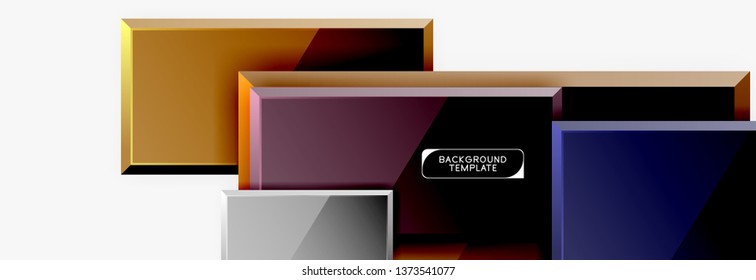 Minimal square banner abstract background, 3d modern effect