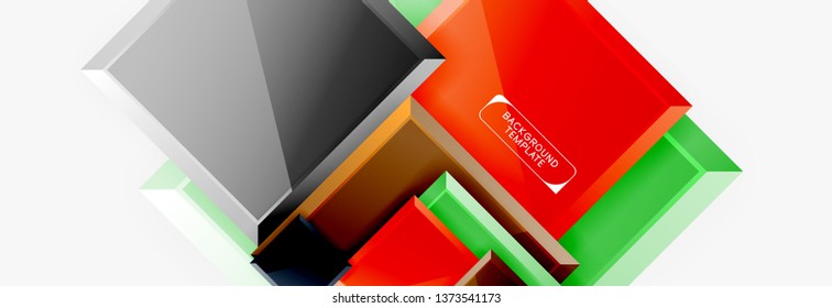 Minimal square banner abstract background, 3d modern effect