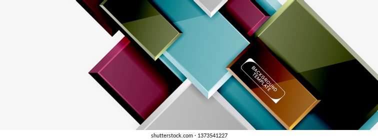 Minimal square banner abstract background, 3d modern effect
