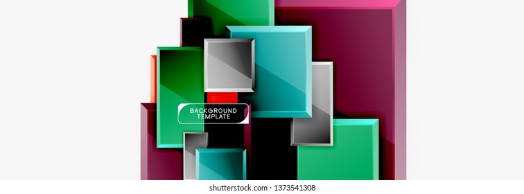 Minimal square banner abstract background, 3d modern effect
