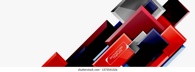 Minimal square banner abstract background, 3d modern effect