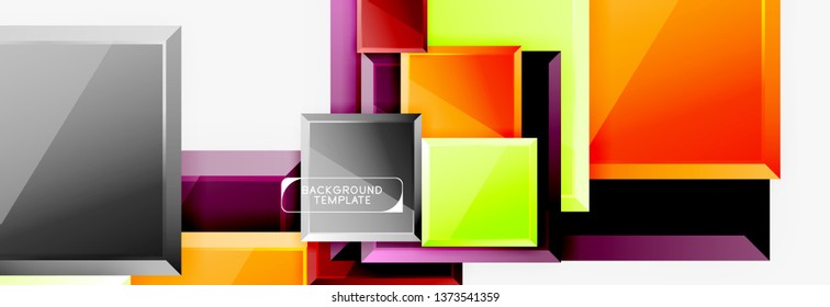 Minimal square banner abstract background, 3d modern effect