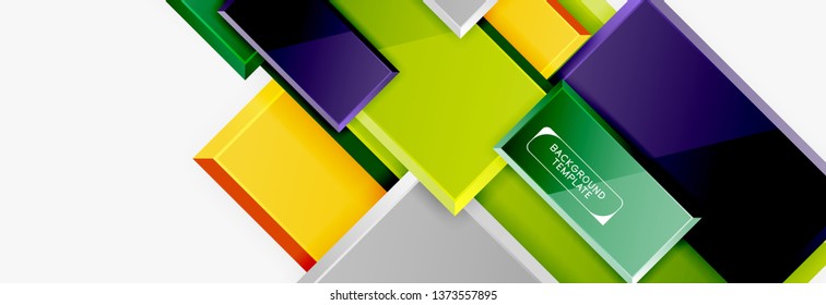 Minimal square banner abstract background, 3d modern effect