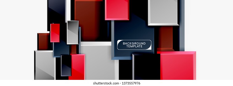 Minimal square banner abstract background, 3d modern effect